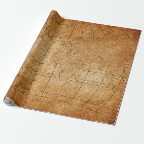 map of the world wrapping paper