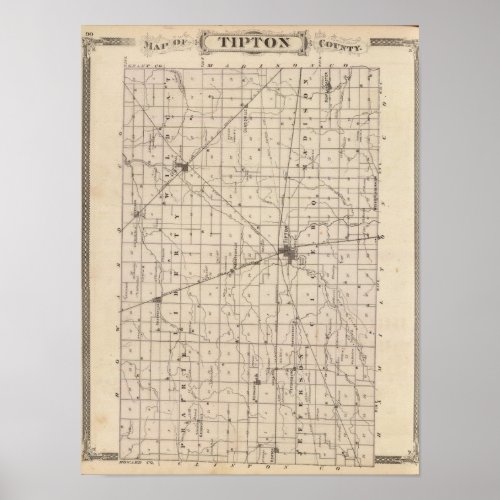 Map of Tipton County Poster