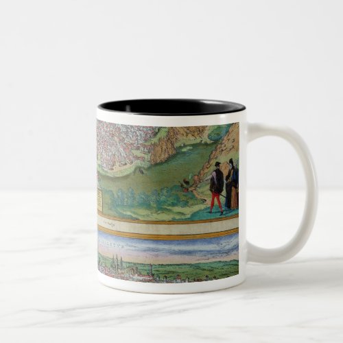 Map of Toledo and Valladolid from Civitates Orbi Two_Tone Coffee Mug