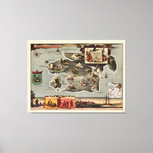 Map of Treasure Island by Robert Louis Stevenson Canvas Print