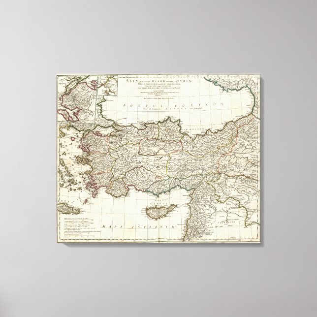 Map of Turkey Canvas Print (Front)
