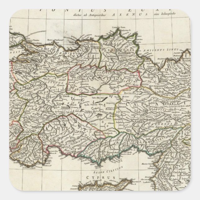 Map of Turkey Square Sticker (Front)