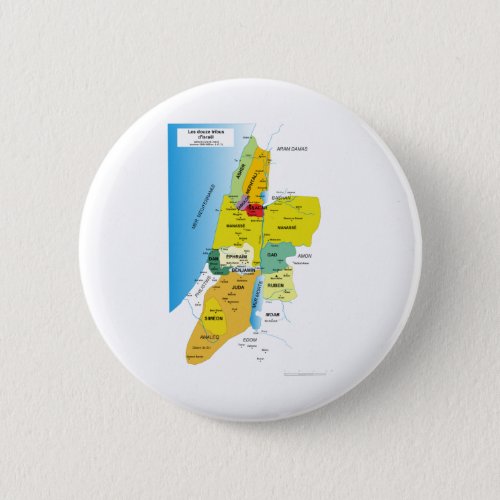 Map of Twelve Tribes of Israel from 1200 to 1050 A Button