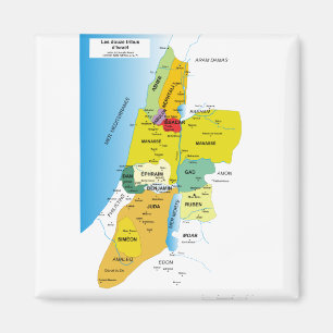 Map of Twelve Tribes of Israel from 1200 to 1050 A Magnet