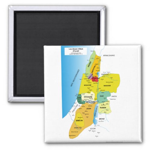 Map of Twelve Tribes of Israel from 1200 to 1050 A Magnet