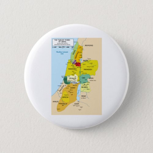 Map of Twelve Tribes of Israel from 1200 to 1050 Button