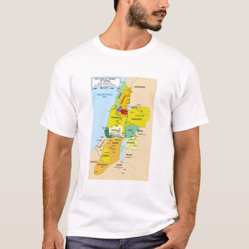 Map of Twelve Tribes of Israel from 1200 to 1050 T_Shirt