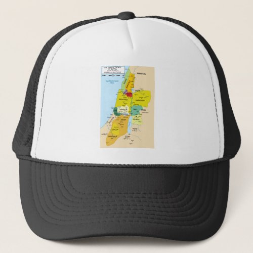Map of Twelve Tribes of Israel from 1200 to 1050 Trucker Hat
