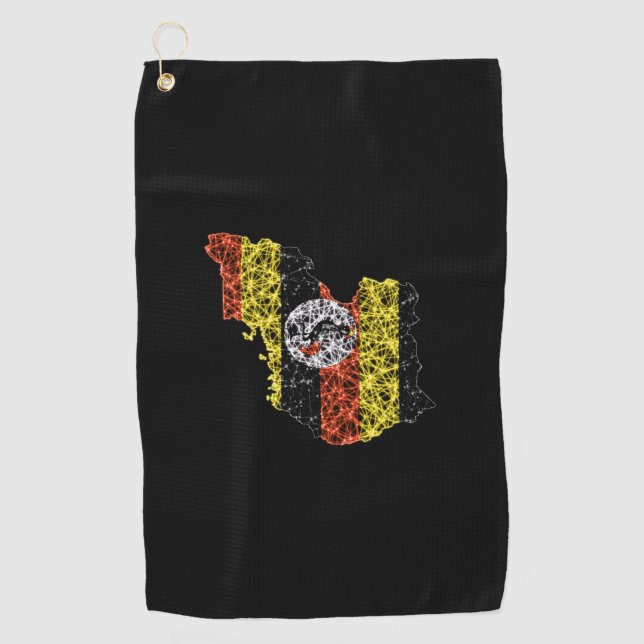 Map of Uganda, Polygonal mesh line map Golf Towel (Front)