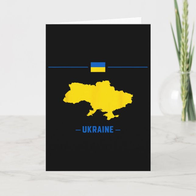 Map Of Ukraine Isolated With Flag And Name Of The  Card (Front)