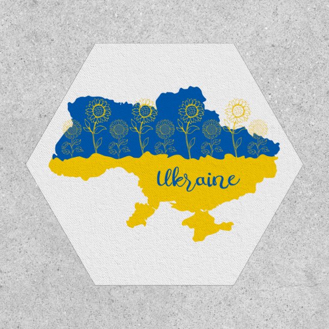 Map of Ukraine with sunflower and Ukrainian flag Patch (Front)
