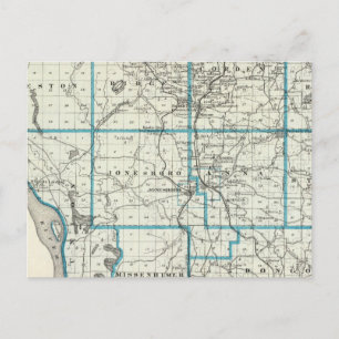 Map of Union County Postcard