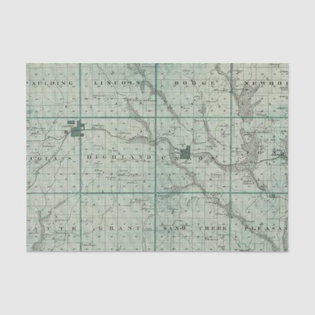 Map of Union County, State of Iowa Tissue Paper (Front)