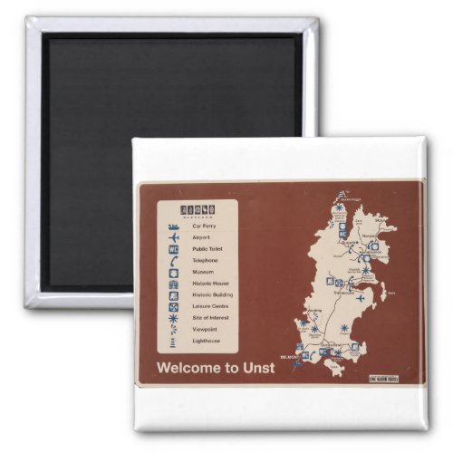 Map of Unst Shetland Isles Ireland Magnet