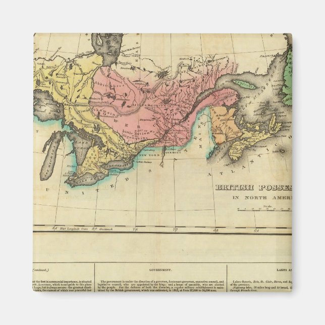 Map Of Upper And Lower Canada Magnet (Front)