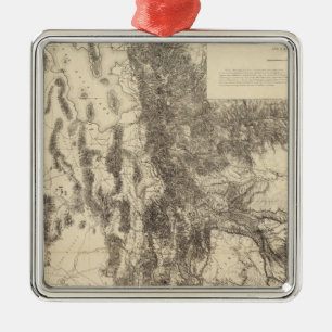 Map of Utah Territory Metal Ornament