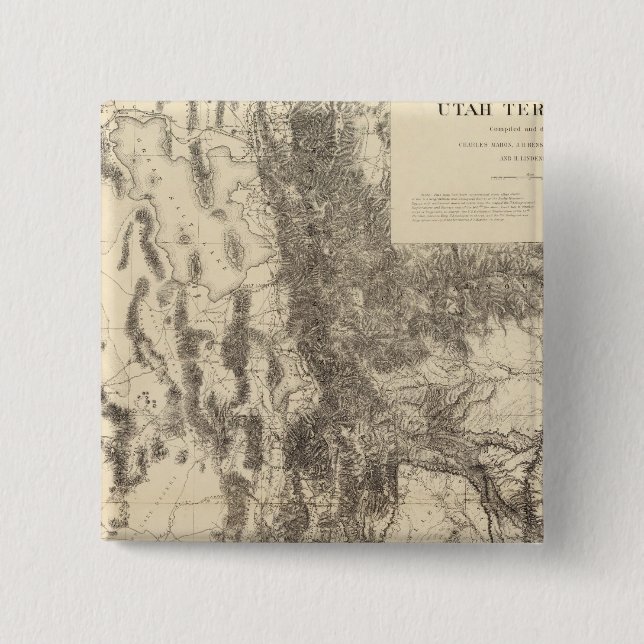 Map of Utah Territory Pinback Button (Front)