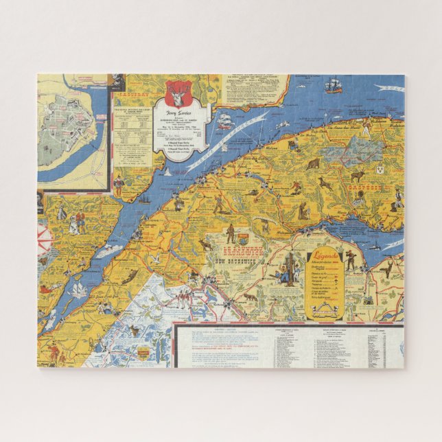 Map of Vacanes, Quebec, Gaspesie (Canada) Jigsaw Puzzle (Horizontal)