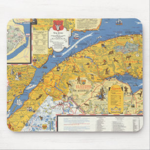 Map of Vacanes, Quebec, Gaspesie (Canada) Mouse Pad