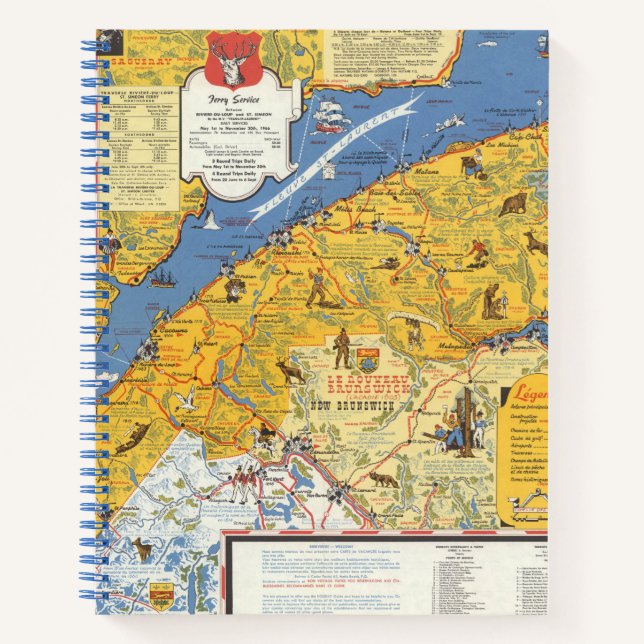 Map of Vacanes, Quebec, Gaspesie (Canada) Notebook (Front)