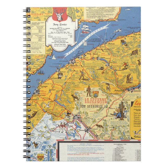 Map of Vacanes, Quebec, Gaspesie (Canada) Notebook (Front)