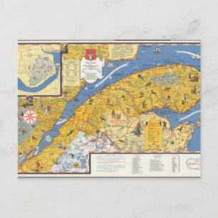 Map of Vacanes, Quebec, Gaspesie (Canada) Postcard