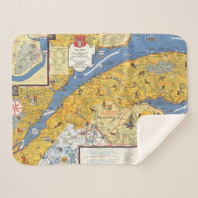 Map of Vacanes, Quebec, Gaspesie (Canada) Sherpa Blanket (Front (Horizontal))