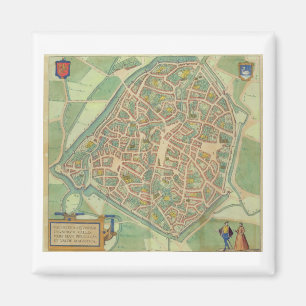 Map of Valencia, from 'Civitates Orbis Terrarum' b Magnet