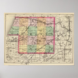 Map of Van Buren County, Michigan Poster