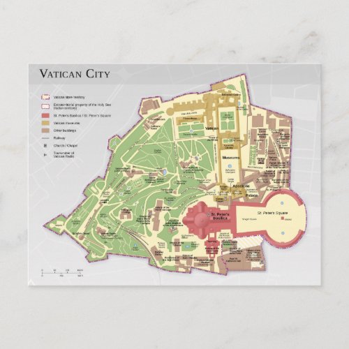 Map of Vatican City Postcard