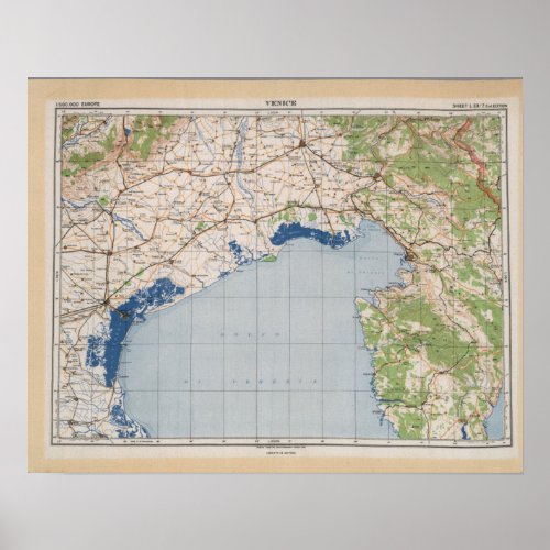 Map of Venice Italy Poster