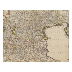 Map of Venice Region, Italy Faux Canvas Print