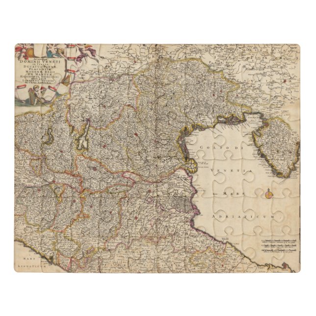 Map of Venice Region, Italy Jigsaw Puzzle (Puzzle Horizontal)