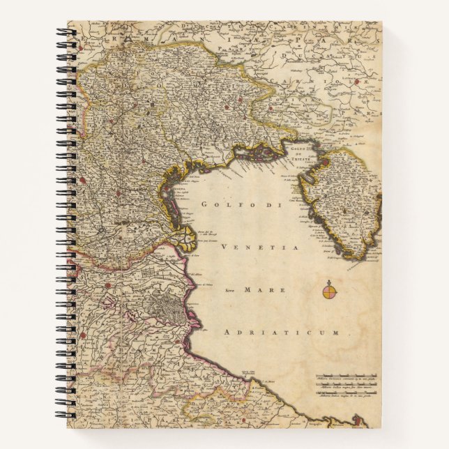 Map of Venice Region, Italy Notebook (Front)