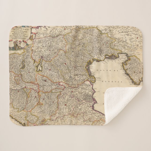 Map of Venice Region, Italy Sherpa Blanket (Front (Horizontal))