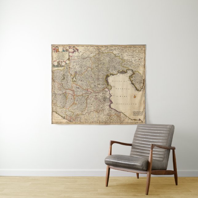 Map of Venice Region, Italy Tapestry (In Situ (Horizontal))