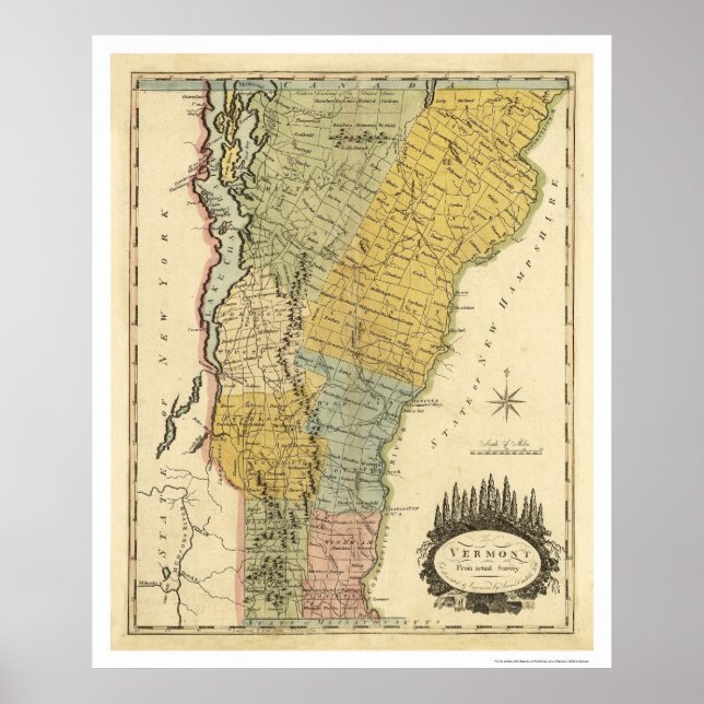 Map of Vermont by Carey 1814 Poster (Front)