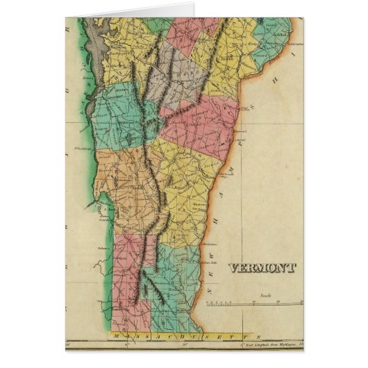 Map Of Vermont Cards (Front)
