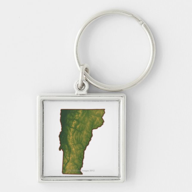 Map of Vermont Keychain (Front)