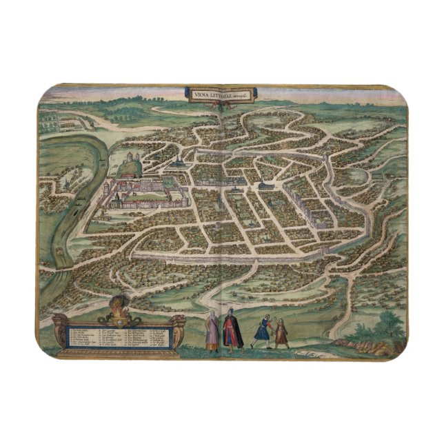 Map of Vilnius, Lithuania, from 'Civitates Orbis T Magnet (Horizontal)