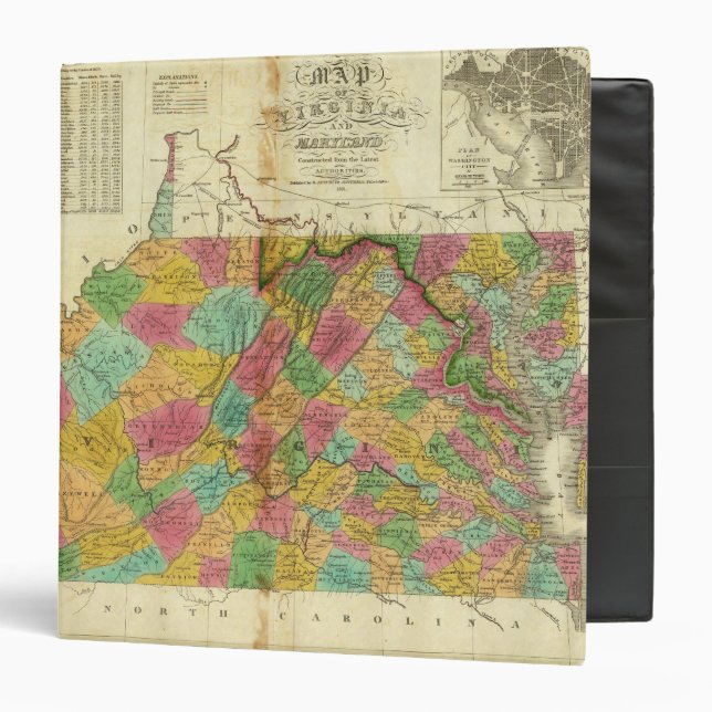 Map of Virginia and Maryland Binder (Front/Inside)