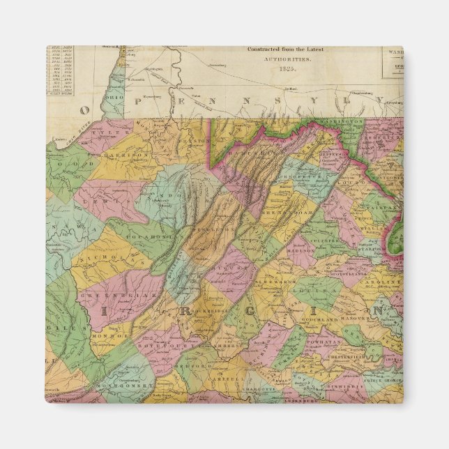 Map Of Virginia And Maryland Magnet (Front)