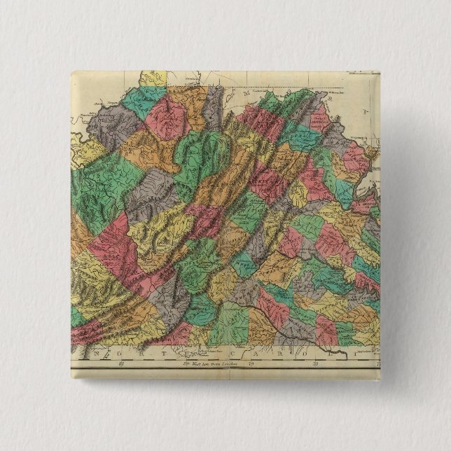 Map Of Virginia Button (Front)
