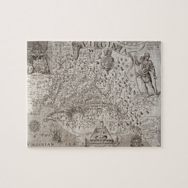 Map of Virginia, discovered and described by Capta Jigsaw Puzzle (Horizontal)