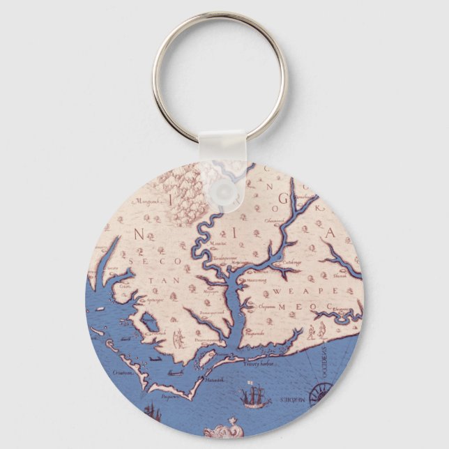 Map of Virginia Keychain (Front)