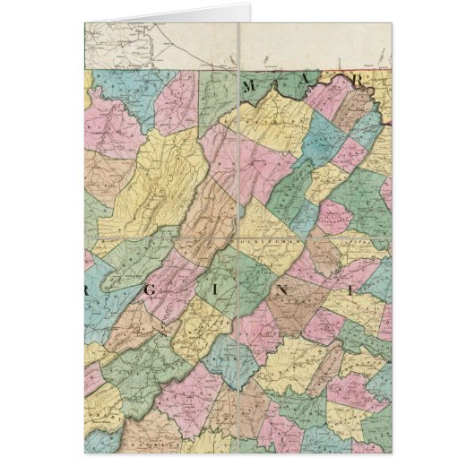 Map of Virginia, Maryland and Delaware Cards (Front)