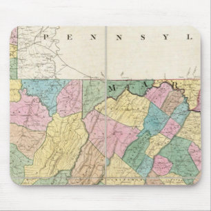 Map of Virginia, Maryland and Delaware Mouse Pad