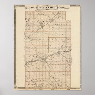 Map of Wabash County Poster
