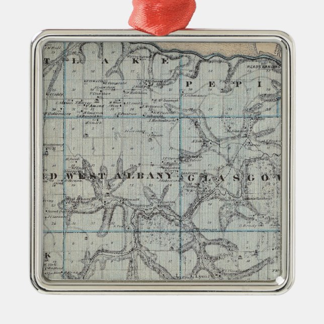 Map of Wabasha County, Minnesota Metal Ornament (Front)