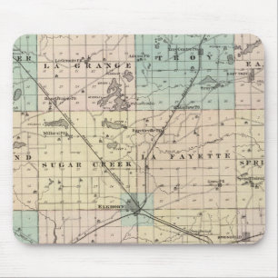 Map of Walworth County, State of Wisconsin Mouse Pad